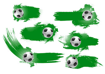Soccer ball banner of football championship design