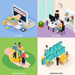 Social Security Concept Icons Set
