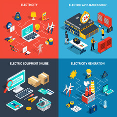 Electricity Isometric Concept