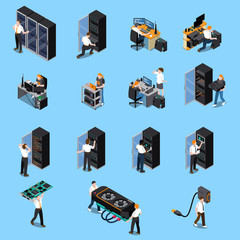 IT Engineer Isometric Set