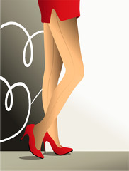 Valentine background with high-heeled shoes