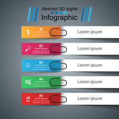 3D infographic design template and marketing icons.