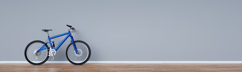 Mountainbike Fahrrad lehnt an Wand zu Hause