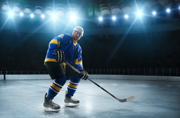 Ice hockey players on the grand ice arena