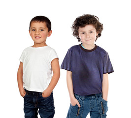 Two children with thier hand in the pockets