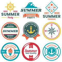Summer Retro Vector Logo for banner