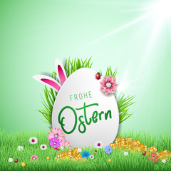 Bunte Ostereier. Frohe Ostern. Happy easter image vector.  Vector modern easter eggs background. Template Easter greeting card, vector.