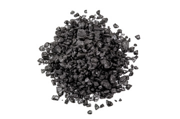 heap of black Hawaiian lava salt