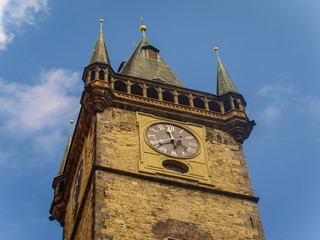 Top of The Clock Tower in Old Town Square in Prague, Czech Republic