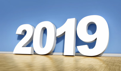 3D rendering of an 2019 symbol