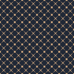 Seamless tan blue and brown square dots and crosses pattern vector