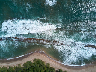 Big ocean waves hits shore