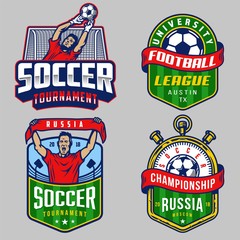 Set of soccer emblems