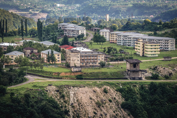 Potskho Etseri village near Inguri hydroelectric dam on the Inguri River in Georgia