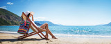 Woman Enjoying Sunbathing at Beach