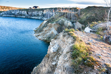 Rocky shore of the lake