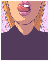 T Shirt printing design illustration of attractive girls in comic book style drawing