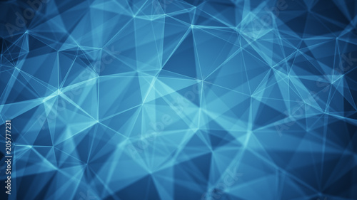 Иллюстрация: Blue polygons and lines. Internet communication concept Blue polygons and lines. Internet communication concept