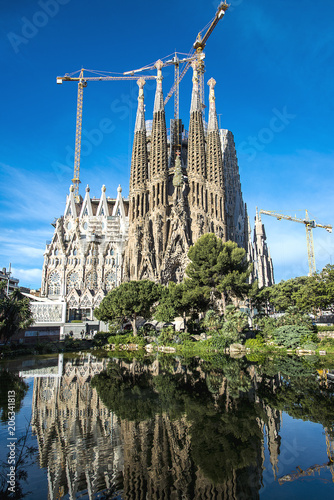 Zdjęcie XXL Katedra La Sagrada Familia przez architekta Antonio Gaudiego, Katalonia, Barcelona Hiszpania