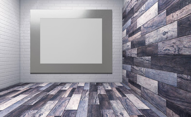 Modern bathroom. Empty paintings Blank paintings.  Mockup.