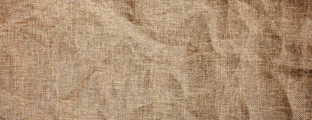 Texture detailed background jute burlap fabric crumpled