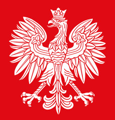 Poland eagle in national colors