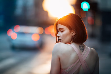 Young girl on street