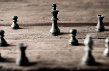 Chess business concept, leader teamwork & success