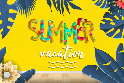Вектор: Summer vacation background vector. Summer holidays and beach holidays.
Summer vacation background vector. Summer holidays and beach holidays.