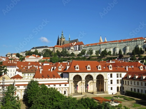 Plakat Panorama Praga Stary Dziejowy kasztel Podczas dnia, Hradcany, republika czech