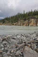 Athabasca Falls in Alberta in Canada 