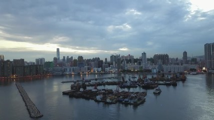 Aerial view of Hong Kong and Kowloon District