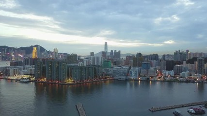 Aerial view of Hong Kong and Kowloon District