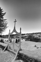 Icelandic cemetery, covered in snow