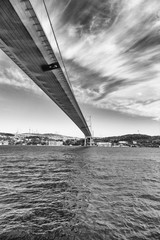 Details of Bosphorus Bridge in Istambul, Turkey
