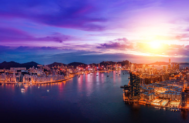 Hong Kong Cityscape from aerial view 