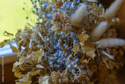 beautiful and delicate bouquet of dried flowers © klavdiyav