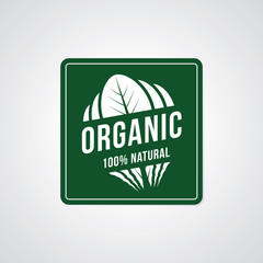 organic 100% natural. Vector healthy food label, badge, sticker design