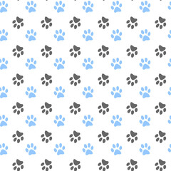 Vector seamless pattern with cat or dog,kitten or puppy footprints. Can be used for wallpaper,fabric, web page background, surface textures.