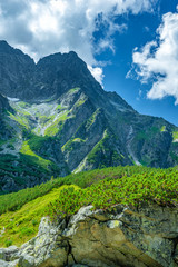 View from black lake under Rysy peak, Tatra Mountains, Poland