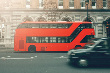 Famous London Transport Bus and Taxi