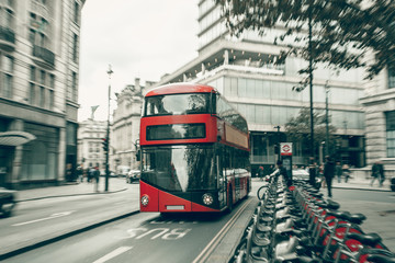 Famous London Transport Bus and Taxi