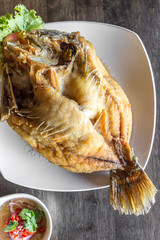 deep fried sea bass fish