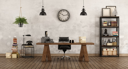 Retro office with vintage furniture