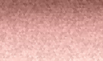 Dusky Pink Low Poly Triangle Pattern Vector Background. Pink Metallic Gradient Geometric Faceted Texture.