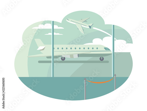 Airport Transportation Set Vector Illustration © robu_s