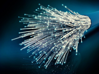Optisches Glasfaser Kabel, 3D Rendering