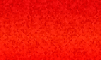 Vivid Red Geometric Low Poly Triangle Vector Background. Horizontally Seamless Pattern for Christmas Product Display or Ads. Copy Space Template. Gradient Faceted Texture. Pattern Tile Swatch Included