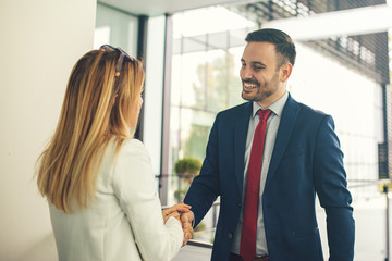 Business people are discussing about project