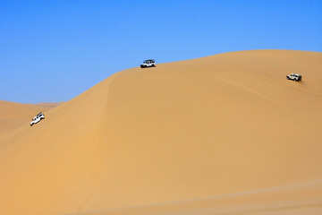 Dune bashing on the Namib Desert, Namibia.